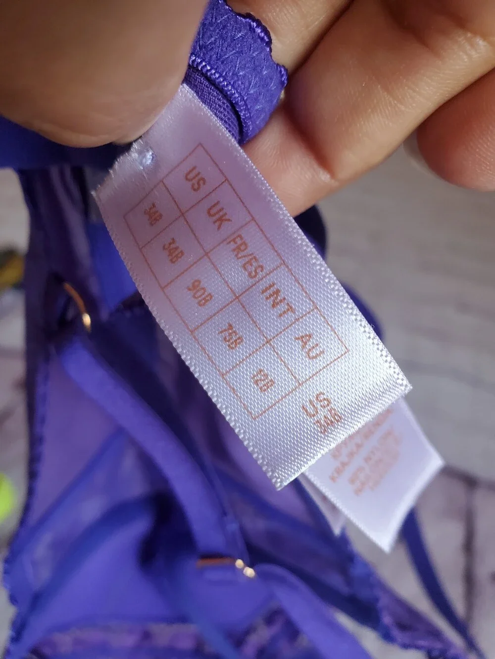 Savage‎ x Fenty Bra- 34B, Thong - Med Purple Lace Trim Underwire Sexy Romantic